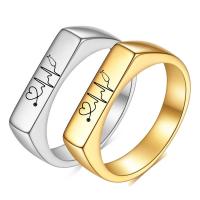 Ring Finger Titantium stali, Powlekane, biżuteria moda & dla obu płci, dostępnych więcej kolorów, 4mm, sprzedane przez PC