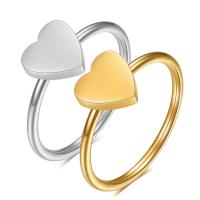 Titanium Steel Finger Ring, Heart, plated, fashion jewelry & for woman, more colors for choice, 7mm, Sold By PC