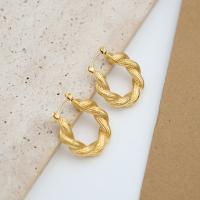 Titanium Steel  Earring plated fashion jewelry & for woman golden nickel lead & cadmium free Sold By Pair