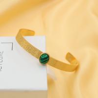 Titan Edelstahl Armband, Titanstahl, mit Türkis, plattiert, Modeschmuck & für Frau, Goldfarbe, frei von Nickel, Blei & Kadmium, 8x70mm, verkauft von PC