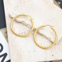 Stainless Steel Hoop Earring 304 Stainless Steel plated fashion jewelry & for woman gold nickel lead & cadmium free Sold By Pair