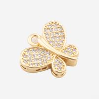 Cubic Zirconia Micro Pave Brass Pendant Butterfly high quality plated DIY & micro pave cubic zirconia gold Approx 2mm Sold By PC