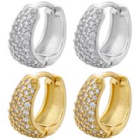 Brass Leverback Earring, plated, micro pave cubic zirconia & for woman, more colors for choice, 13x13mm, Sold By Pair