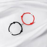 Couple Bracelet and Bangle, Polyester, with Brass & 304 Stainless Steel, fashion jewelry, more colors for choice, 14cm,26cm,3mm, Sold By Pair