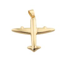 Bijoux pendentifs en laiton, avion, Placage de couleur d'or, bijoux de mode & DIY, doré, 27x29x2mm, Trou:Environ 2mm, Vendu par PC