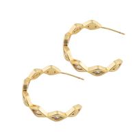 Messing oorbellen met micro-paved kubieke zirconia's, gold plated, mode sieraden & micro pave zirconia & voor vrouw, gouden, 31x5x3mm, Verkocht door pair
