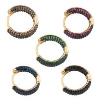 Boucles d'oreilles en laiton zircon cubique pavent, Placage de couleur d'or, bijoux de mode & pavé de micro zircon & pour femme, plus de couleurs à choisir, 19x6x3mm, Trou:Environ 0.1mm, Vendu par paire