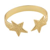 Bracelets en laiton, étoile, Placage de couleur d'or, bijoux de mode & pour femme, doré, 62*24*3mm, Vendu par PC