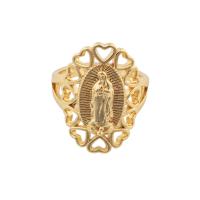 Ring Finger mosiądz, Platerowane w kolorze złota, biżuteria moda & dla kobiety, złoty, 23*23*4mm, otwór:około 1.5mm, sprzedane przez PC