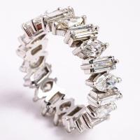 Krychlový Circonia Micro vydláždit mosazný prsten, Mosaz, platinové barvy á, módní šperky & různé velikosti pro výběr & micro vydláždit kubické zirkony & pro ženy, nikl, olovo a kadmium zdarma, 7mm, Prodáno By PC