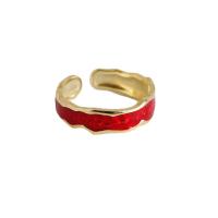 925 Sterling Silver Atidaryti Finger Ring, padengtą, moters & emalė, daugiau spalvų pasirinkimas, Pardavė PC