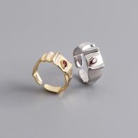 925 Sterling Zilver Open Finger Ring, plated, micro pave strass & voor vrouw, meer kleuren voor de keuze, Verkocht door PC