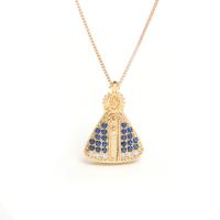 Cubic Zircon Micro Pave Brass Necklace plated Unisex & micro pave cubic zirconia Sold By PC