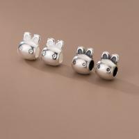 925 Sterling Silver Beads Rabbit Antique finish DIY Approx 3.2mm Sold By PC