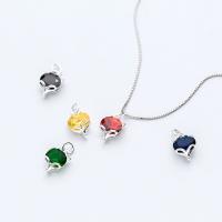 Cubic Zirconia Micro Pave 925 Sterling Silver Pendant, plated, DIY & micro pave cubic zirconia, more colors for choice, 11.50x8x5mm, Sold By PC