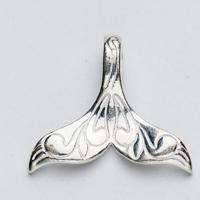 925 Sterling Silver Pendant, Mermaid tail, plated, DIY, silver color, 21x17mm, Sold By PC