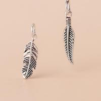 925 Sterling Silver Pendant, Feather, Antique finish, DIY & different size for choice, more colors for choice, Sold By PC