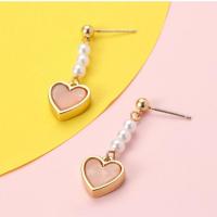 Tibetan Style Stud Earring, with ABS Plastic Pearl, fashion jewelry & for woman, nickel, lead & cadmium free, Sold By Pair