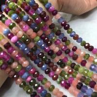 Gemstone smykker perler, Turmalin, poleret, folk stil & du kan DIY & Chinese & facetteret, 5x8mm, Solgt Per Ca. 38-40 cm Strand