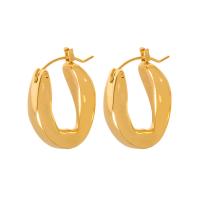 Titanium Steel  Earring Letter U Vacuum Ion Plating fashion jewelry & for woman & hollow Sold By Pair