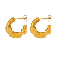 Titanium Steel Stud Earring Vacuum Ion Plating fashion jewelry & for woman Sold By Pair