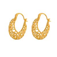 Boucle d'oreille Acier Titane, bijoux de mode & pour femme & creux, plus de couleurs à choisir, 17x24mm, Vendu par paire
