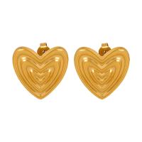 Titanium Steel Stud Earring Heart Vacuum Ion Plating fashion jewelry & for woman Sold By Pair
