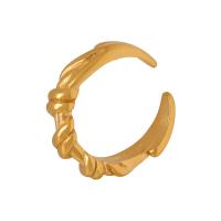 Titanium Steel Cuff Finger Ring Vacuum Ion Plating fashion jewelry & for woman US Ring Sold By PC