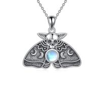 Tibetan Style Jewelry Necklace, with Moonstone, antique silver color plated, Halloween Design & fashion jewelry & Unisex, nickel, lead & cadmium free, 25.90x28.70mm, Length:Approx 45 cm, Sold By PC