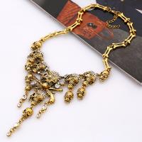 Tibetan Style Jewelry Necklace, with 5cm extender chain, plated, Halloween Design & fashion jewelry & Unisex & with rhinestone, more colors for choice, nickel, lead & cadmium free, Length:Approx 42 cm, Sold By PC
