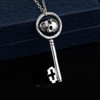 Tibetan Style Jewelry Necklace, Key, silver color plated, Halloween Design & fashion jewelry & Unisex, nickel, lead & cadmium free, 50x18mm, Length:Approx 45 cm, Sold By PC