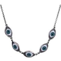 Evil Eye Biżuteria Naszyjnik, Stop cynku, Platerowane w kolorze srebra, biżuteria moda & dla obu płci, bez zawartości niklu, ołowiu i kadmu, długość około 45 cm, sprzedane przez PC