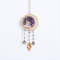 Hanging Ornaments Iron with brass wire & Amethyst handmade for home and office nickel lead & cadmium free Sold By PC
