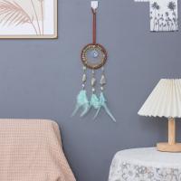 Hanging Ornaments Iron with leather cord & turquoise & Feather handmade for home and office nickel lead & cadmium free Sold By PC