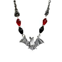 Zinc Alloy smykker halskæde, med Krystal, sølvfarvet forgyldt, Halloween Design & mode smykker & for kvinde, nikkel, bly & cadmium fri, 25x44mm, Længde Ca. 27.2 inch, 2pc'er/Bag, Solgt af Bag