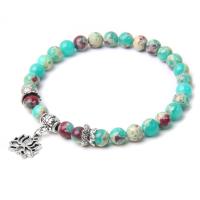 Gemstone Bracelets Natural Stone with Zinc Alloy handmade fashion jewelry & Unisex 6mm Length Approx 19 cm Sold By PC