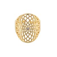 Cubic Zirconia Micro Pave Brass Ring gold color plated fashion jewelry & micro pave cubic zirconia & for woman golden 20*23*2mm Sold By PC