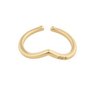 Cubique anneau en laiton Circonia Micro Pave, Placage de couleur d'or, bijoux de mode & pavé de micro zircon & pour femme, doré, 22*5*2mm, Vendu par PC