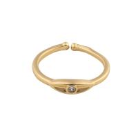 Cubique anneau en laiton Circonia Micro Pave, Placage de couleur d'or, bijoux de mode & pavé de micro zircon & pour femme, plus de couleurs à choisir, 20*3*2mm, Vendu par PC