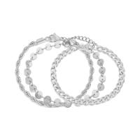 Stainless Steel Jewelry Bracelet, 316L Stainless Steel, with 3cm extender chain, Vacuum Ion Plating, three layers & fashion jewelry & for woman, more colors for choice, nickel, lead & cadmium free, 4mm, Length:Approx 15 cm, Approx 18 cm, Sold By PC
