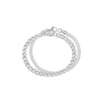 Stainless Steel Jewelry Bracelet, 316L Stainless Steel, Vacuum Ion Plating, Double Layer & fashion jewelry & for woman, more colors for choice, nickel, lead & cadmium free, 4mm, Length:Approx 18 cm, Sold By PC