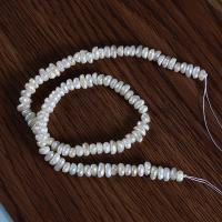 Naturliga sötvattenspärla lösa pärlor, Freshwater Pearl, DIY, vit, 6-7mm, Såld Per Ca 35-36 cm Strand