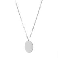 Stainless Steel Jewelry Necklace, 316L Stainless Steel, with 8cm extender chain, Flat Oval, Vacuum Ion Plating, fashion jewelry & for woman, more colors for choice, nickel, lead & cadmium free, 9x13mm, Length:Approx 42 cm, Sold By PC
