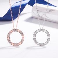 925 Sterling Silver Necklaces, with 1.97inch extender chain, plated, fashion jewelry & for woman & with rhinestone, more colors for choice, nickel, lead & cadmium free, Length:Approx 15.74 Inch, Sold By PC