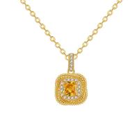 Cubic Zircon Micro Pave Brass Necklace plated fashion jewelry & micro pave cubic zirconia & for woman nickel lead & cadmium free Length Approx 45-50 cm Sold By PC