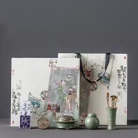 Porcelain Incense Burner and Tools Set, handmade, Gift box package & for home and office, 320x320x75mm, Sold By Set