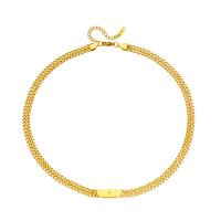 Collier d'acier titane, avec 1.97inch chaînes de rallonge, Placage, bijoux de mode & pour femme, doré, Vendu par Environ 17.72 pouce brin