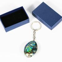 Iron Key Clasp Abalone Shell with Iron Oval Unisex Sold By PC