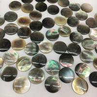 Shell Cabochons, Black Shell, Flat Round, DIY, 17x2mm, Sold By PC