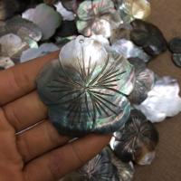 Natural Black Shell Pendants Black Lip Shell Flower DIY 55mm Sold By PC